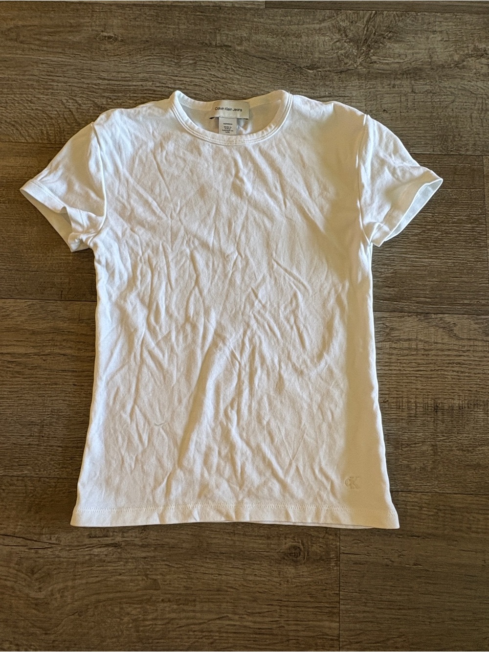Calvin Klein Womens White Short Sleeve Crew Classic Tee XS